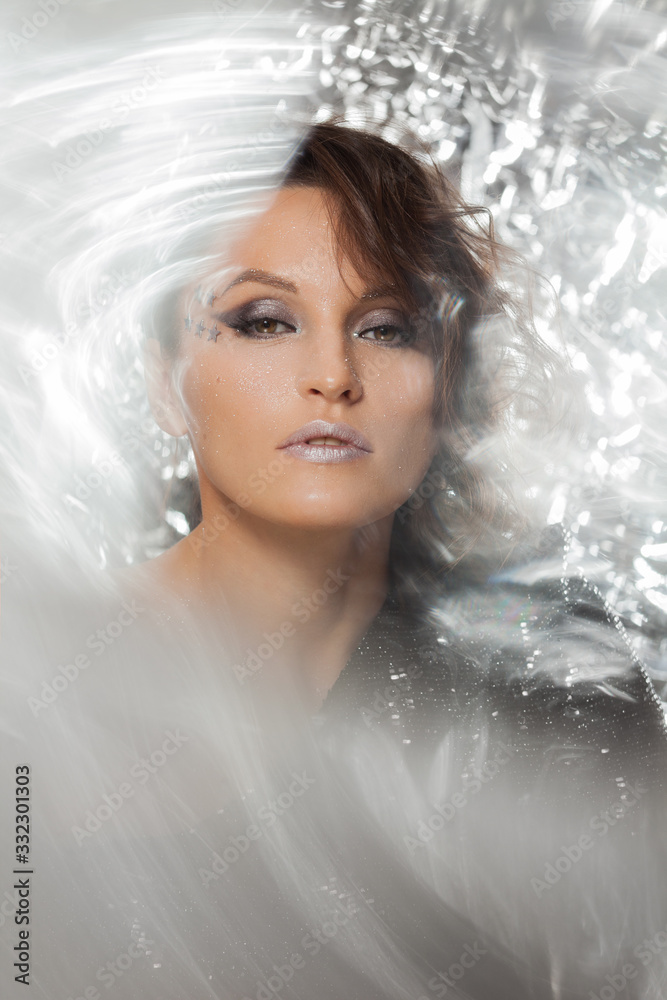 Eye makeup woman with decorative stars. Perfect makeup. Beauty fashion. Eye makeup woman with decorative stars. Perfect makeup. Beauty fashion.