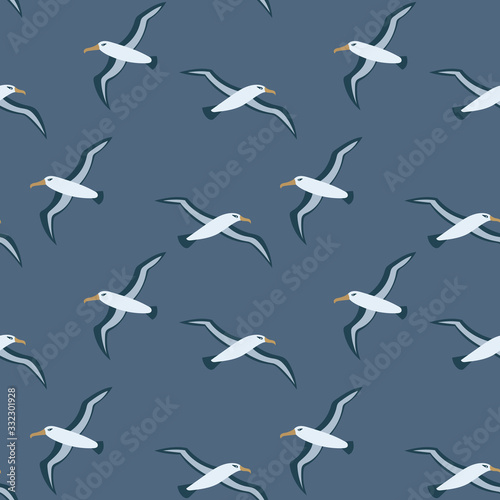 Flying Albatross seamless pattern.