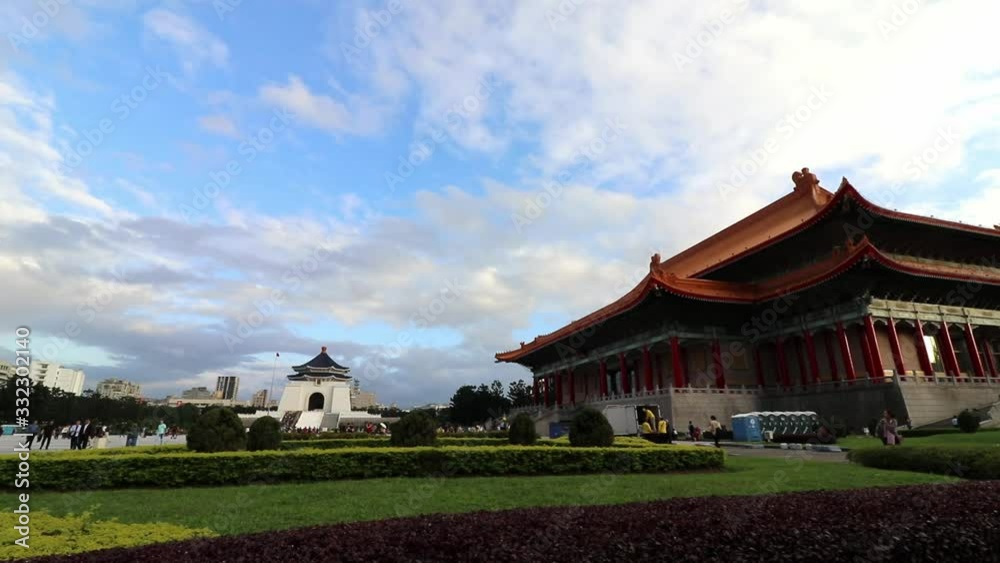 NTCH Arts Plaza and right pan towards National Theater, Taiwan NTCH Arts Plaza and right pan towards National Theater, Taiwan