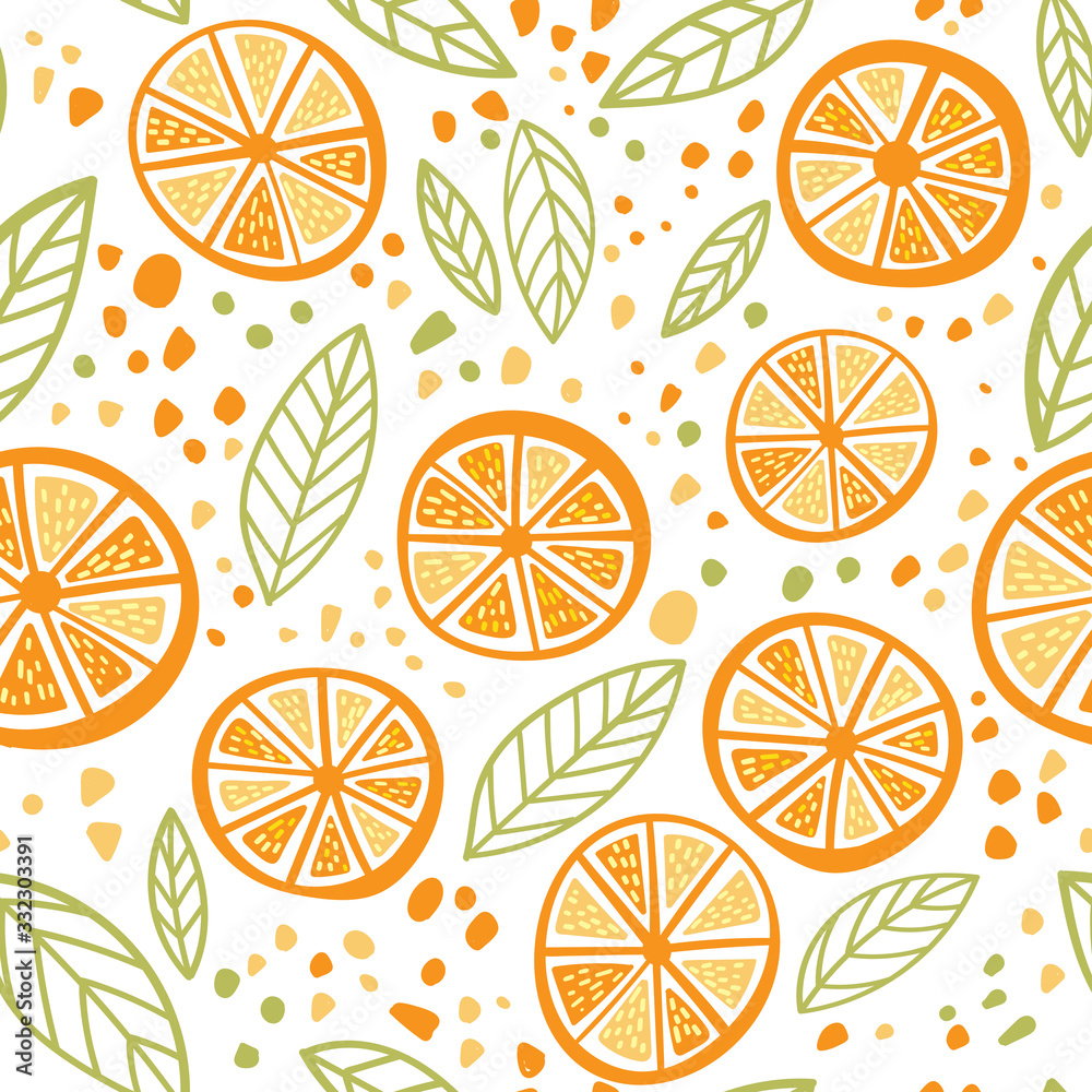 Orange colorful seamless pattern