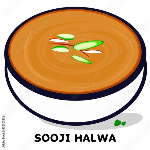 Sooji halwa indian Punjabi food Vector