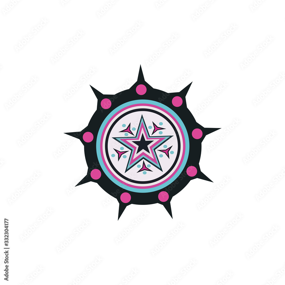 Aboriginal art dots painting icon logo design vector template Aboriginal art dots painting icon logo design vector template