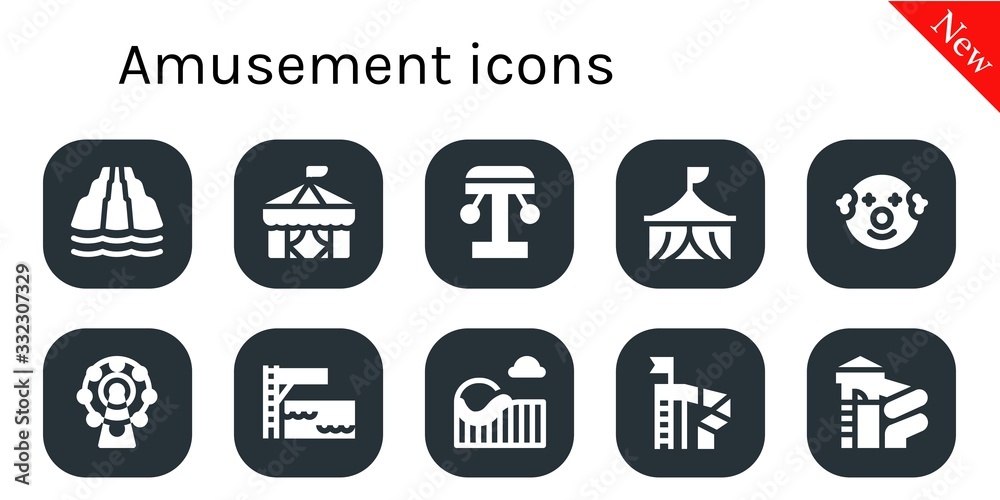 amusement icon set amusement icon set