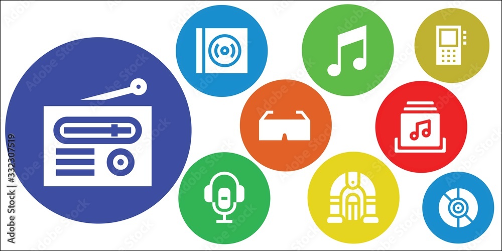 Modern Simple Set of stereo Vector filled Icons Modern Simple Set of stereo Vector filled Icons