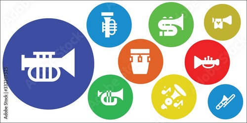 trombone icon set