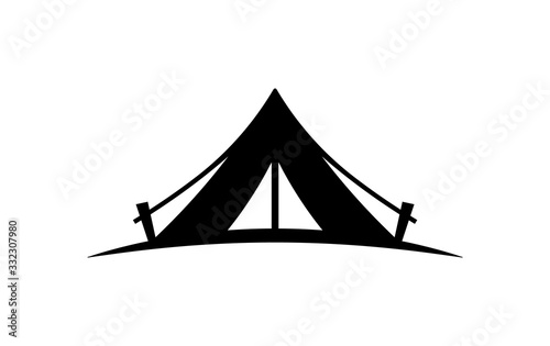 Camping tent vector icon on a white background. photo