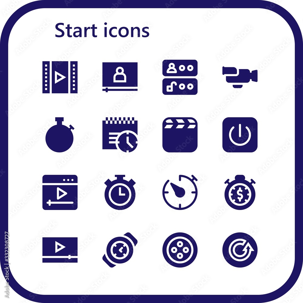 Modern Simple Set of start Vector filled Icons Modern Simple Set of start Vector filled Icons