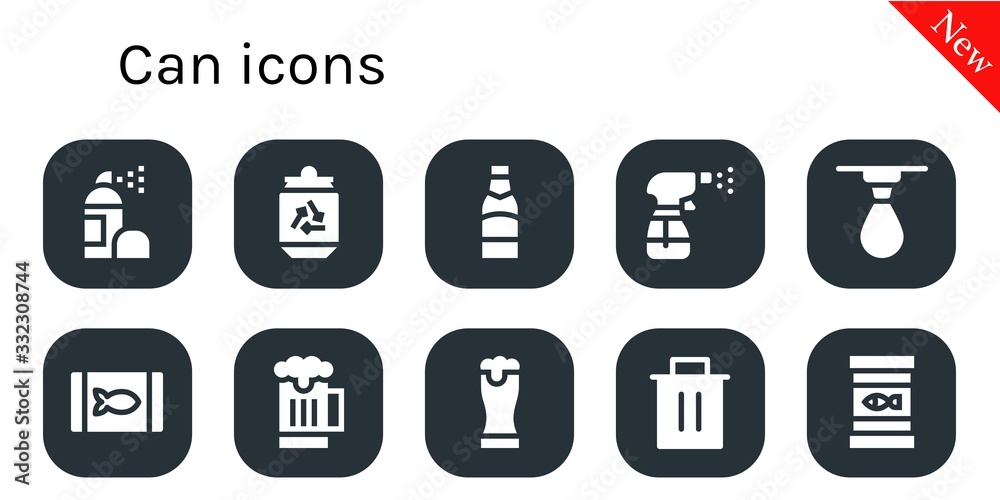 Modern Simple Set of can Vector filled Icons Modern Simple Set of can Vector filled Icons
