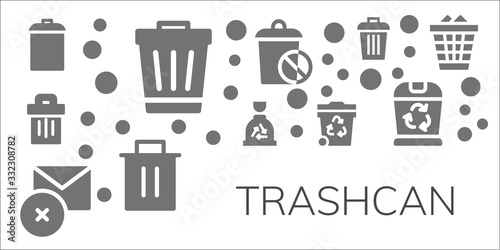 Modern Simple Set of trashcan Vector filled Icons