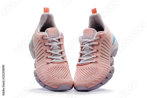 Summer pink Women's sneakers on a white background