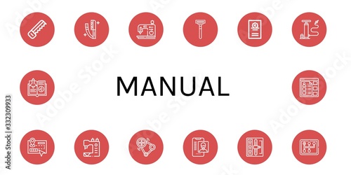 Foto manual simple icons set
