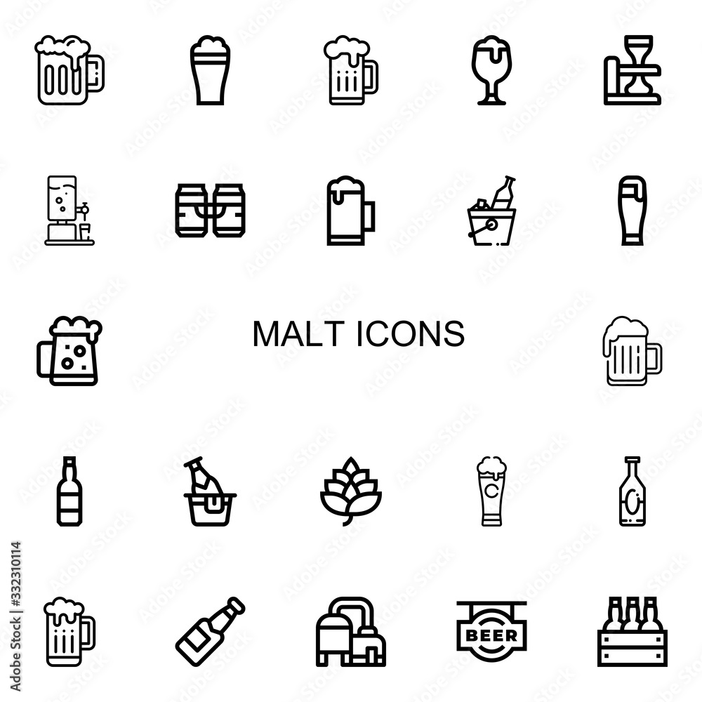 Editable 22 malt icons for web and mobile Editable 22 malt icons for web and mobile