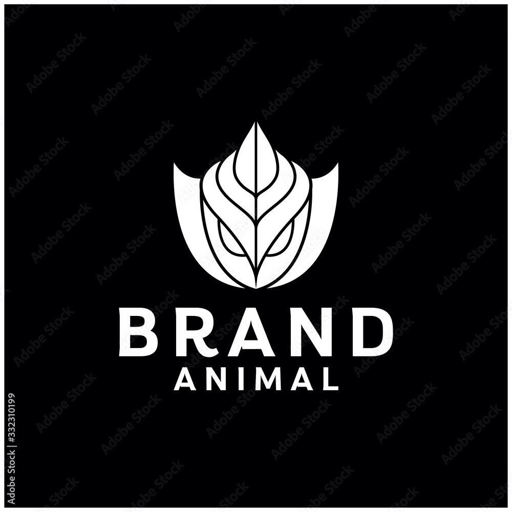 Owl Bird logo design vector template with Flat Concept style. Animal Symbol and Character icon for Company And Business.