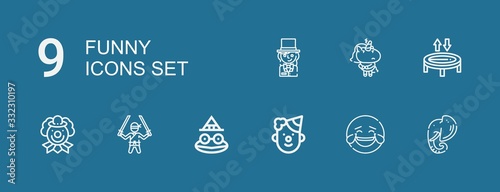 Editable 9 funny icons for web and mobile