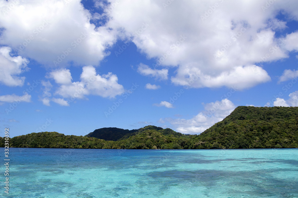 Beautiful natural landscape of the rock islands at Micronesian Country Beautiful natural landscape of the rock islands at Micronesian Country