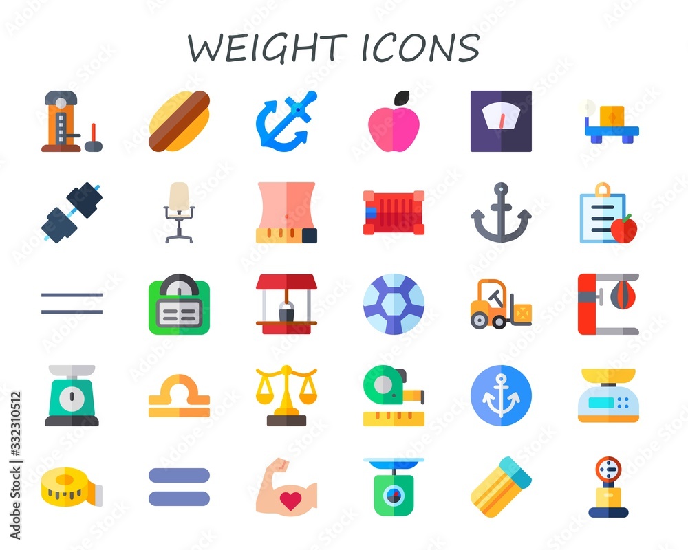 Modern Simple Set of weight Vector flat Icons Modern Simple Set of weight Vector flat Icons