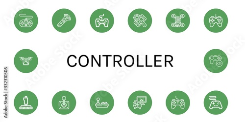 controller simple icons set