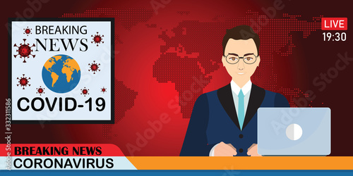 COVID-19 Breaking news headline template.
