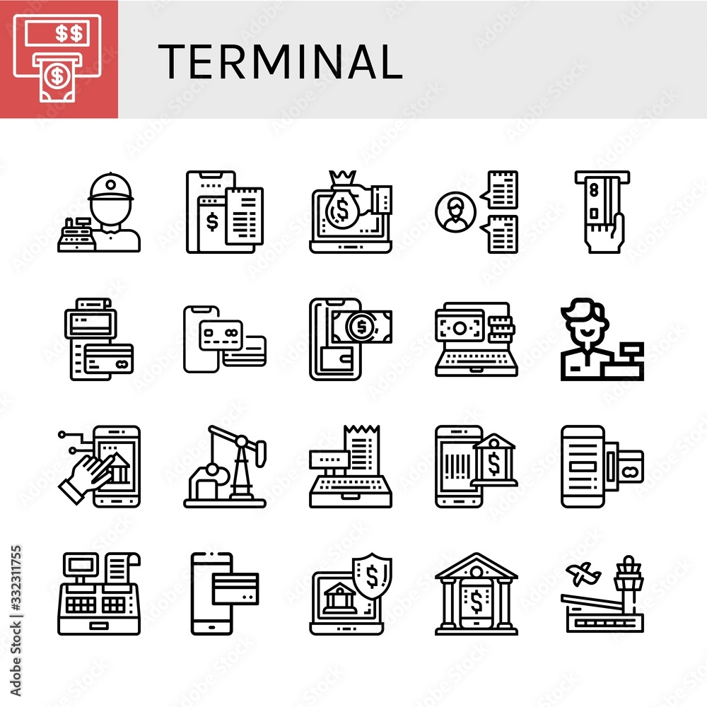 Set of terminal icons