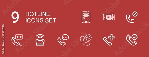 Editable 9 hotline icons for web and mobile