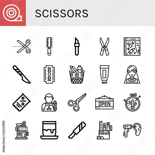 Set of scissors icons