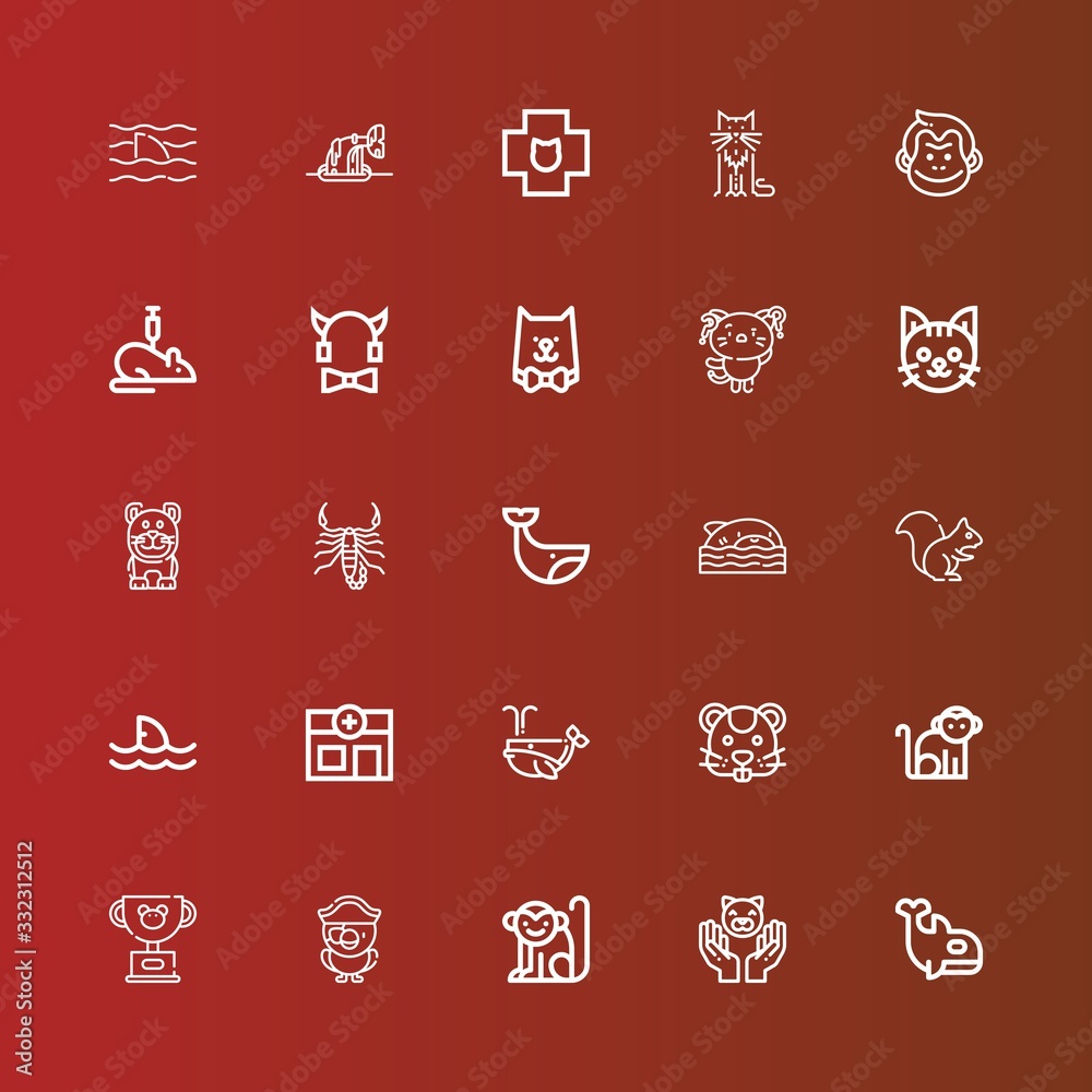 Editable 25 tail icons for web and mobile