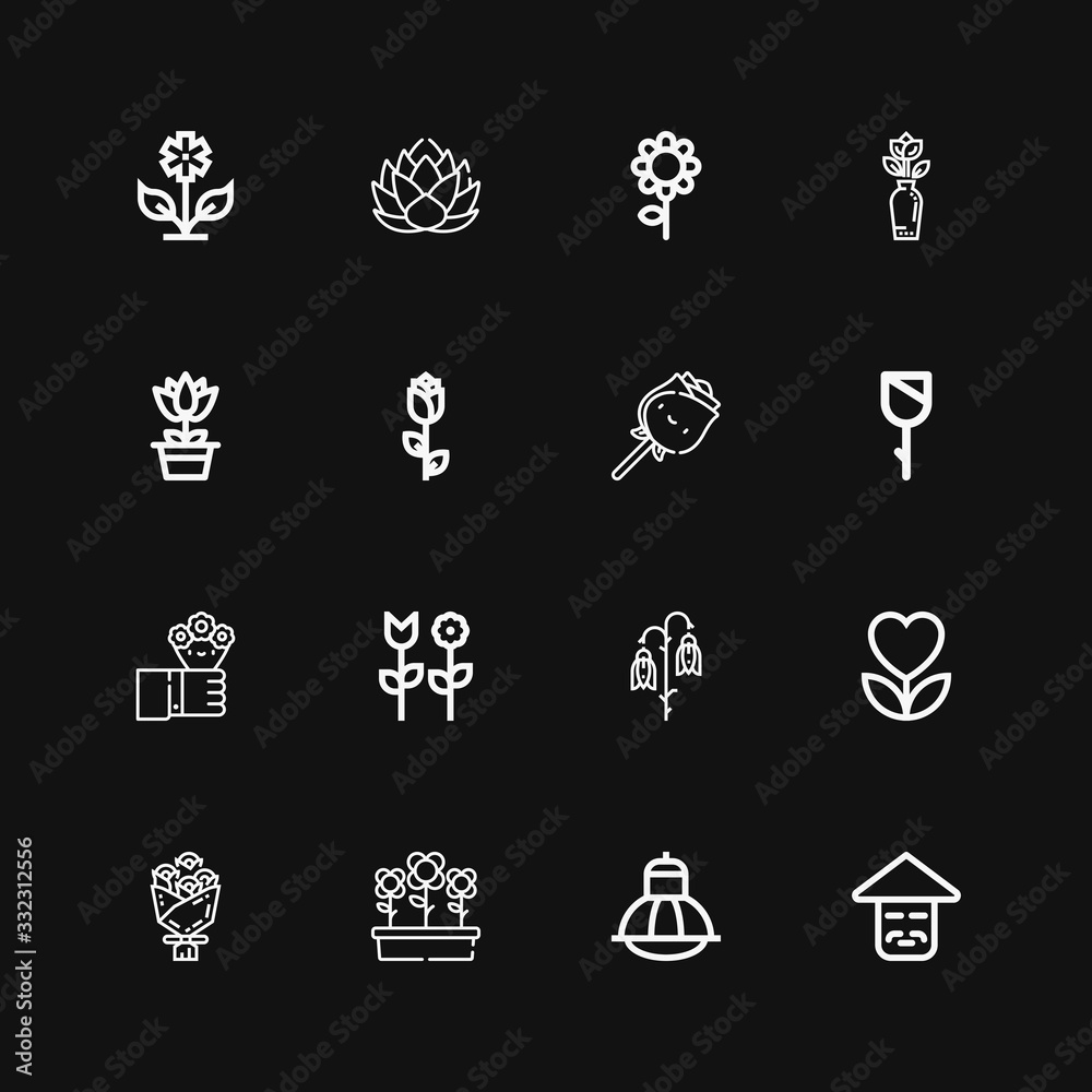 Editable 16 blossom icons for web and mobile Editable 16 blossom icons for web and mobile