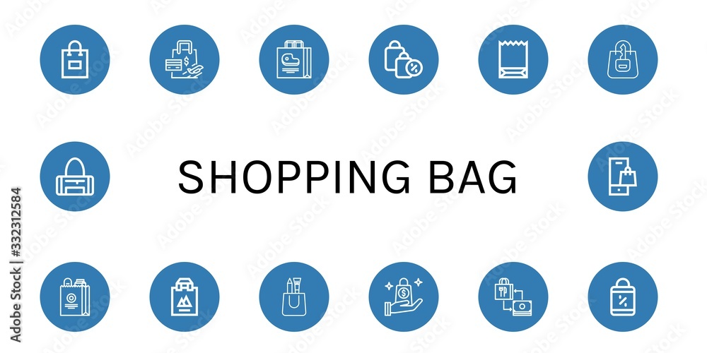 shopping bag icon set shopping bag icon set
