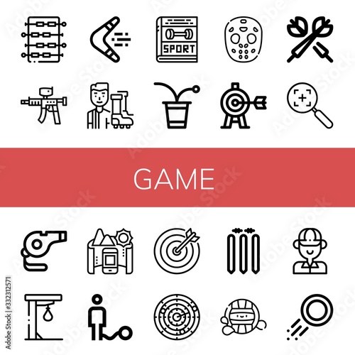 game simple icons set