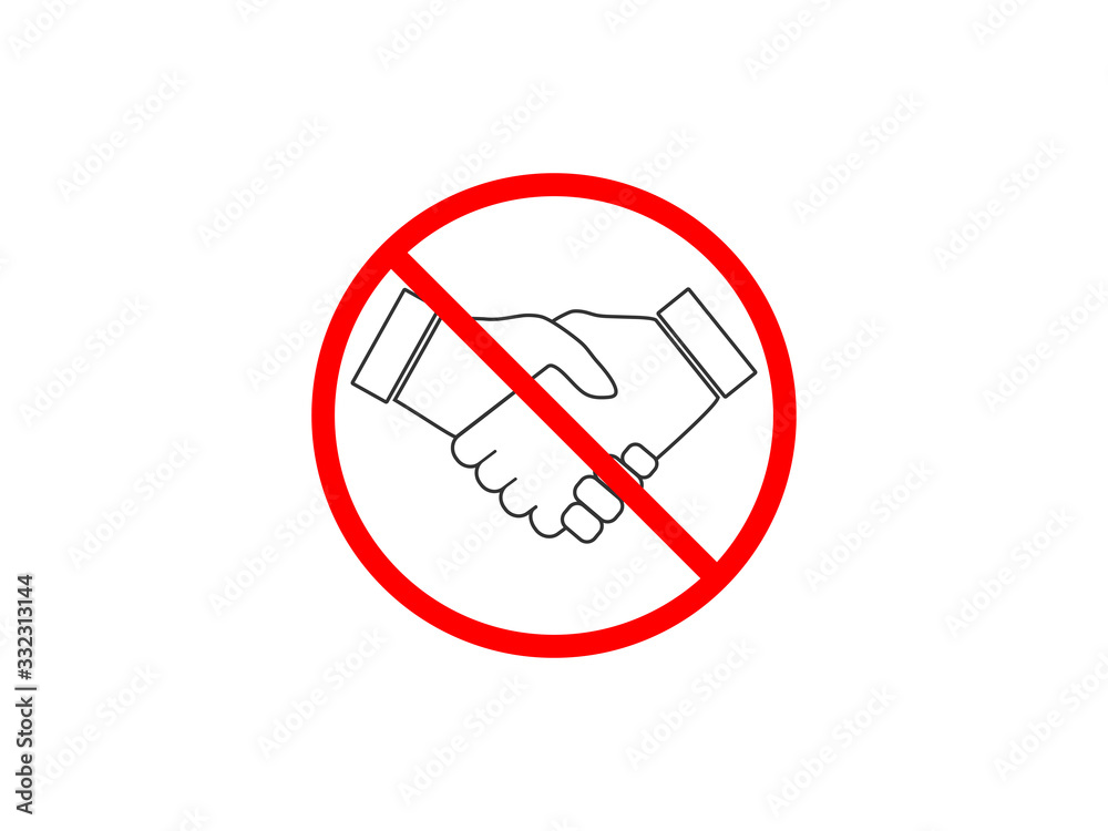 No handshake icon. Vector illustration, flat design. No handshake icon. Vector illustration, flat design.