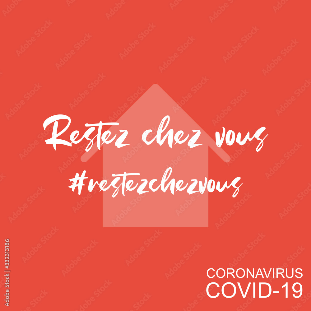 Restez chez vous - COVID-19/Coronavirus - Rouge