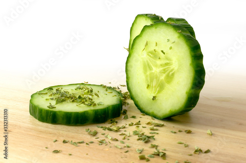 green cucumber slices