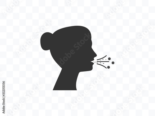 Common cold, cough, flu icon. Vector illustration, flat design.