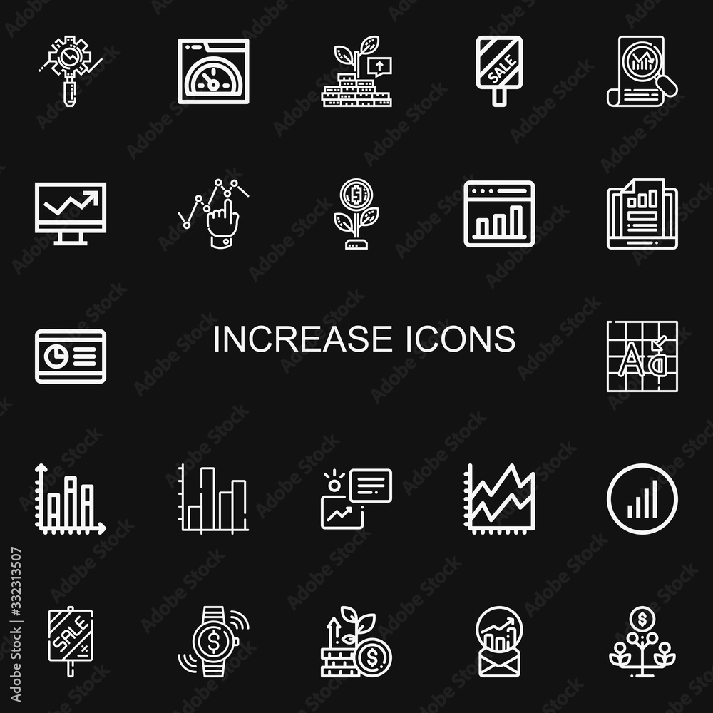 Editable 22 increase icons for web and mobile Editable 22 increase icons for web and mobile