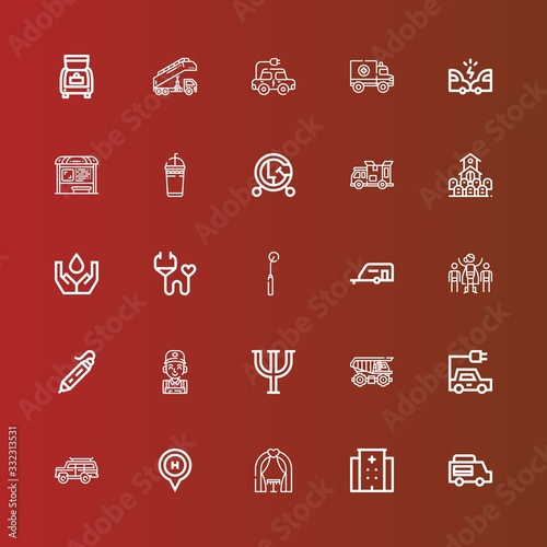 Editable 25 car icons for web and mobile