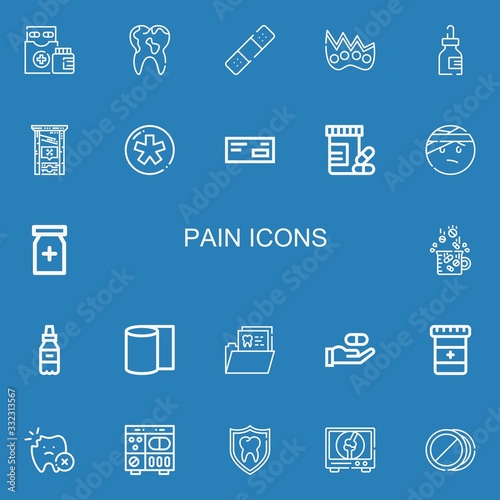 Editable 22 pain icons for web and mobile