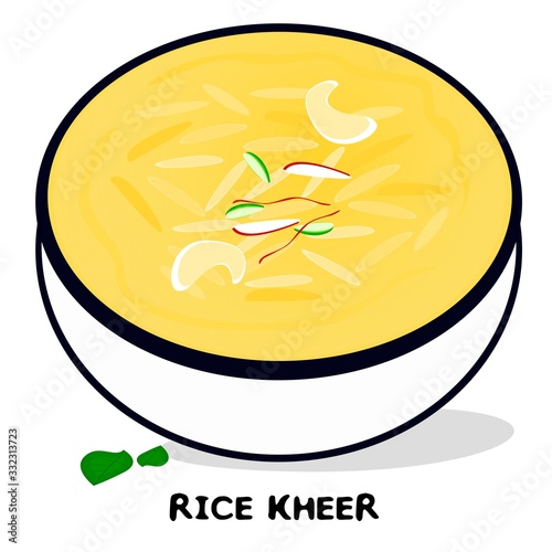 Rice kheer indian Punjabi food Vector photo