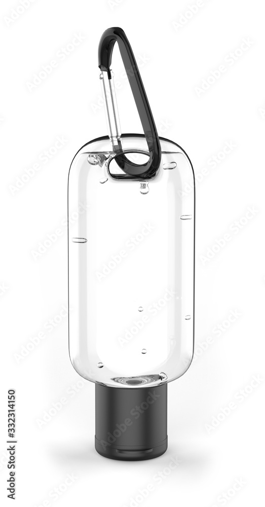 Obraz premium Blank promotional hand sanitizer plastic bottle for branding, 3d render illustration.