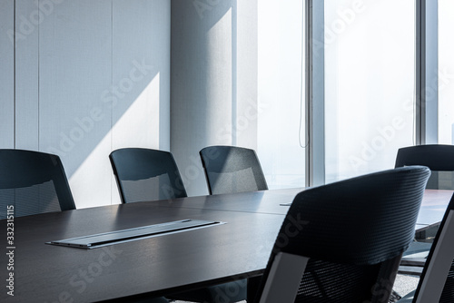 Modern office meeting room table and chairs