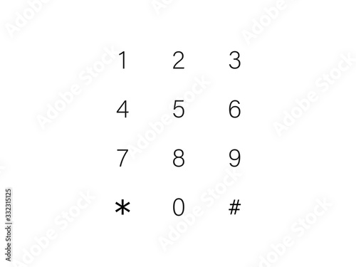 Interface keypad, numbers icon. Vector illustration, flat design.