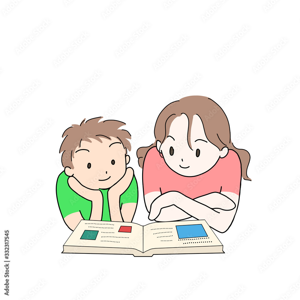 読書親子_男の子 読書親子_男の子