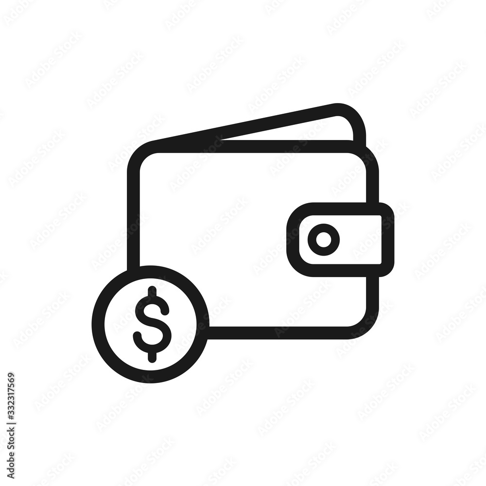 wallet icon in trendy flat style wallet icon in trendy flat style