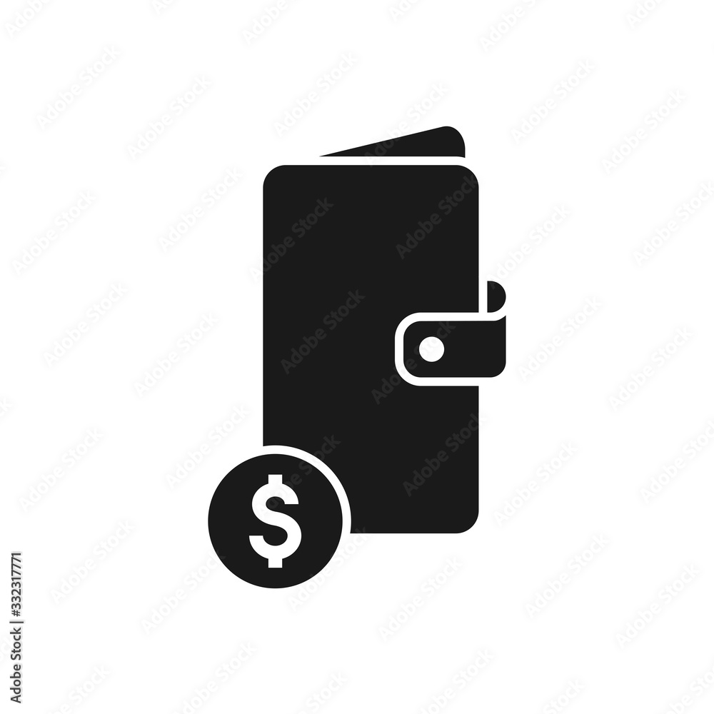 wallet icon in trendy flat style