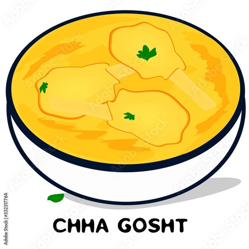 Chha gosht Himachal pradesh Food Vector