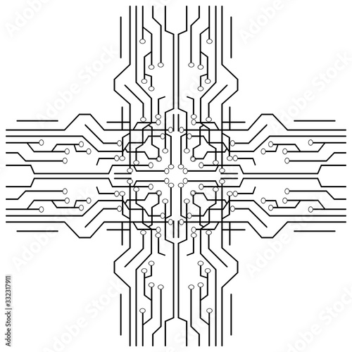 circuit logo template vector icon illustration design