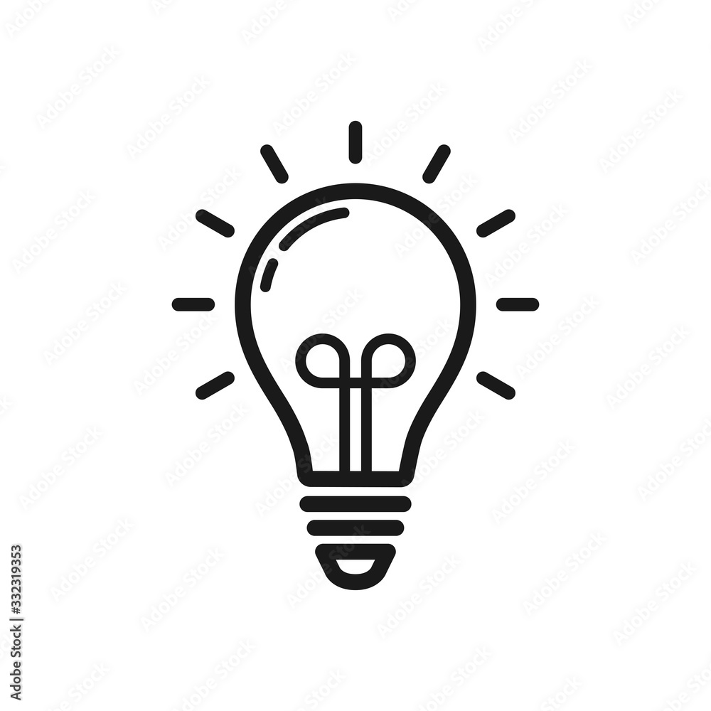 bulb lamp vector icon, idea sign, light bulb lamp icon bulb lamp vector icon, idea sign, light bulb lamp icon
