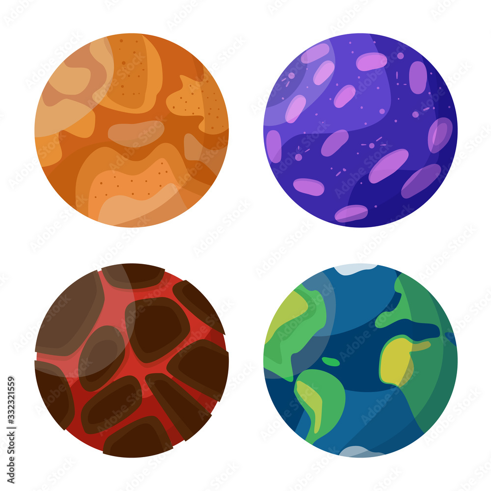 Vector illustration of planet and system symbol. Set of planet and space stock symbol for web. Vector illustration of planet and system symbol. Set of planet and space stock symbol for web.