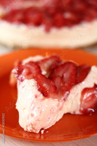 Frozen strawberry cheesecake