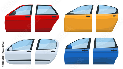 Car door vector cartoon set icon. Cartoon set icon auto equipment. Vector illustration car door on white background.