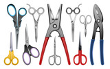 Scissor vector illustration on white background. Clippers vector realistic set icon. Isolated realistic set icon scissor.